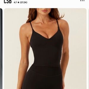 Black V-Neck Eden Tank Top by CSB